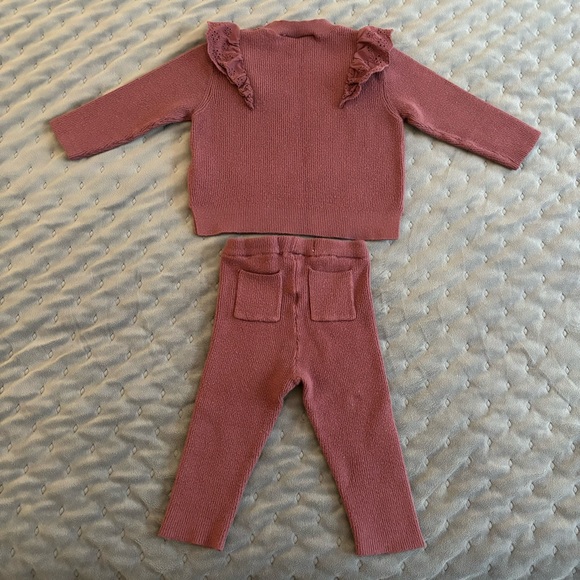 ZARA Matching Knit Set 9-12 months Pants and Top - Picture 6 of 8